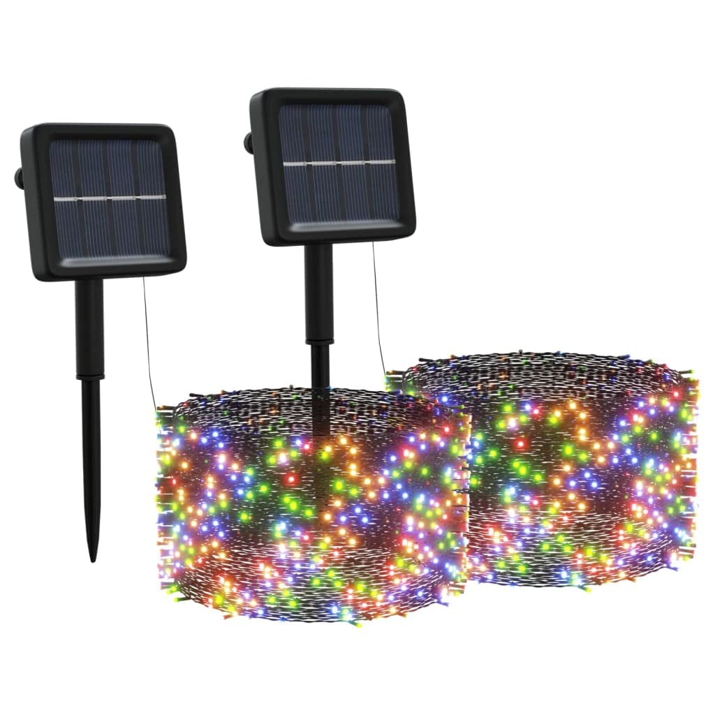 Vidaxl Solar Fairy Lights 2 Pcs - 2X200 Led, Multicolor, Eco-Friendly, 8 Lighting Modes, Usb Connection, Indoor/Outdoor
