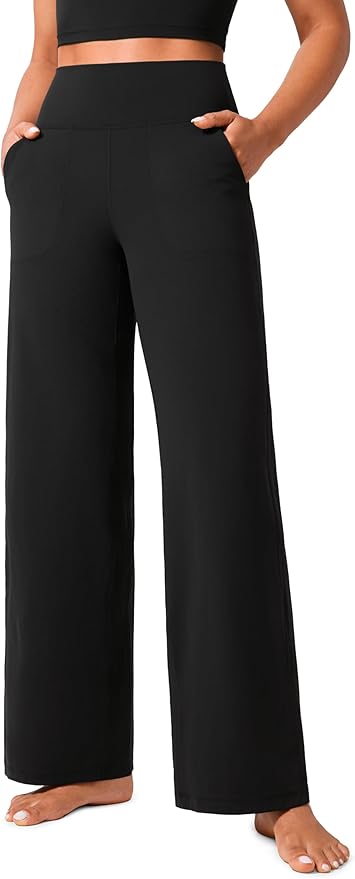 CRZ YOGA Butterlift Wide Leg Pants Pockets 29"/31"/33" - High Waisted Yoga Lounge Buttery Soft Comfy Casual Womens