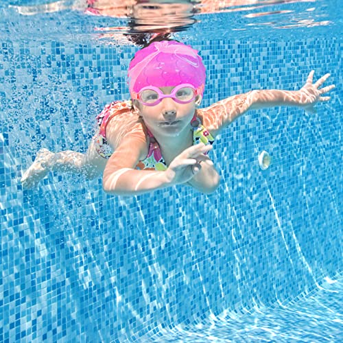 Ausletie Kids Swim Caps for Girls, Toddler Silicone Swimming Cap for Kids, Durable Comfortable Swimming Caps for Girls
