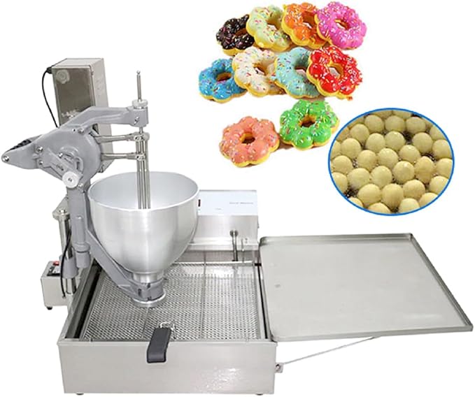 Commercial semi automatic mochi/ring/ball different mold Donut Machine,Donut Makers,Donuts Making Machine adjustable thickness,Donut fryer 3000w,9L hopper,large capacity,for bakery,food cart