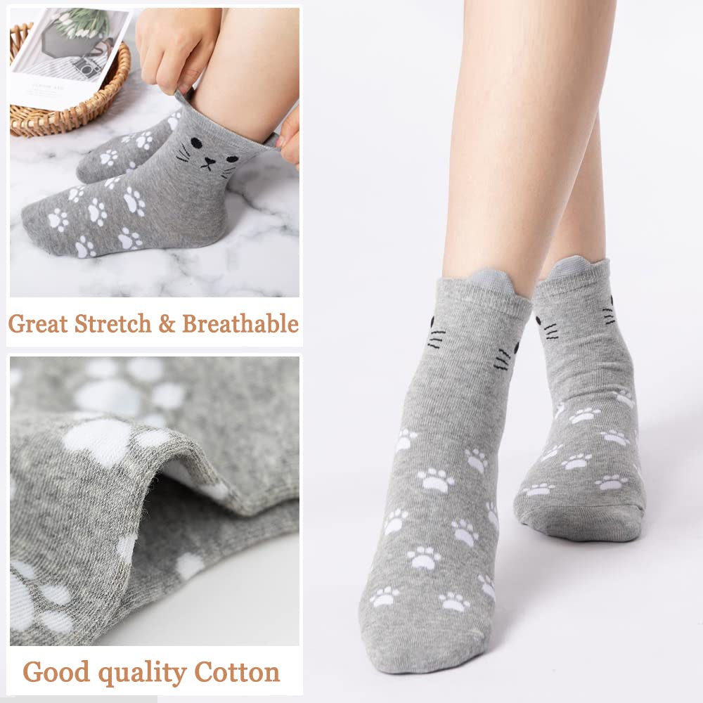 Ginmewrae Cat Socks Womens Fun Cute Animals Novelty Casual Socks Funny Birthday Christmas Gifts for Cat Lovers