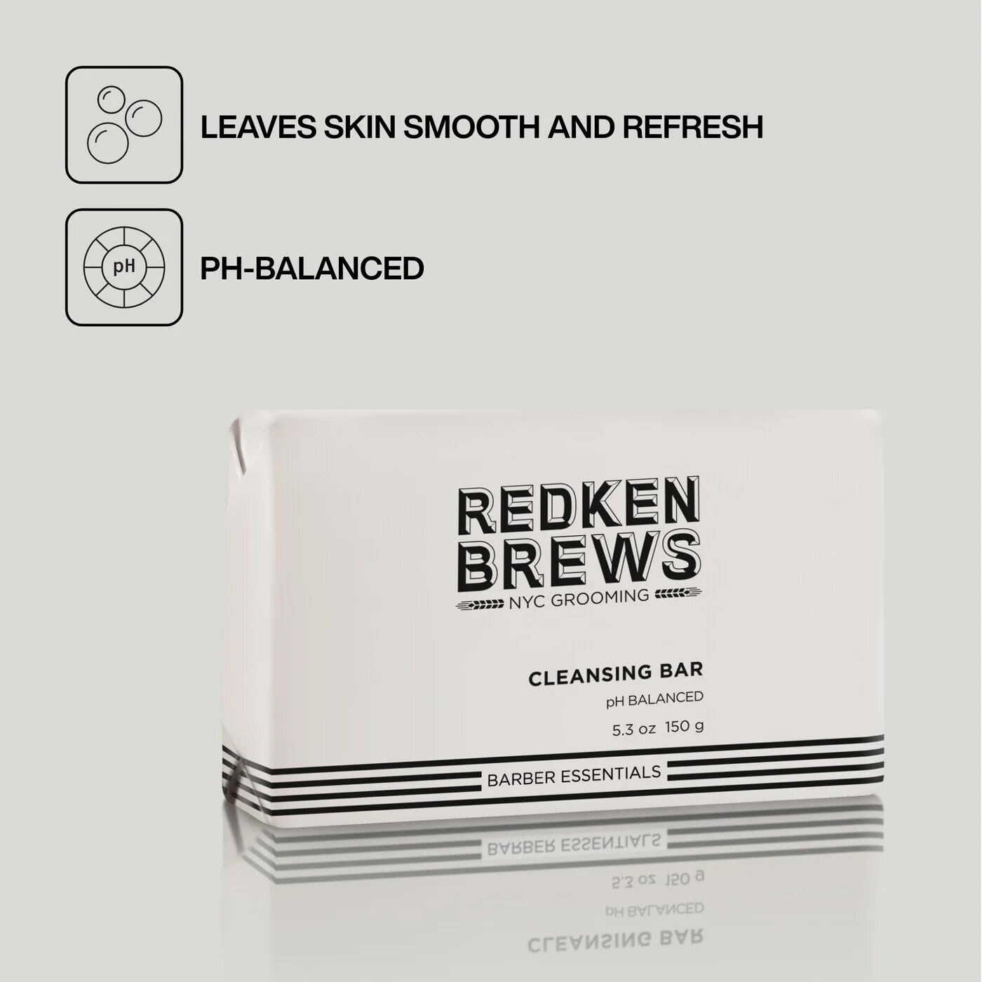 Redken Brews Cleanse Bar For Men | Multi-Purpose Bar Soap For Face and Body | Moisturizing & Deodorizing | Clean & Fresh Scent |