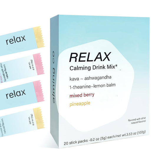 calming relax co calming powder buzz calming drink mix mixed berry pineapple kava kava relax calming drink 20 Mixed Pack