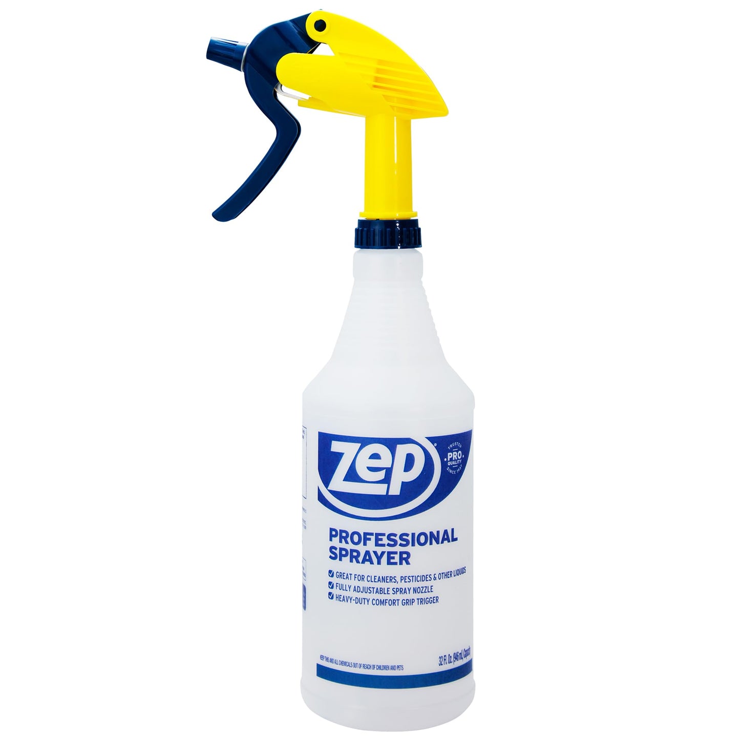 Zep Professional Sprayer Bottle - 32 oz (Case of 9) - HDPRO9 - Versatile Adjustable Nozzle Spray Bottles With A Fine Mist or Powerful Spray; Refillable Spray Bottle For Diluted Concentrate, Chemical