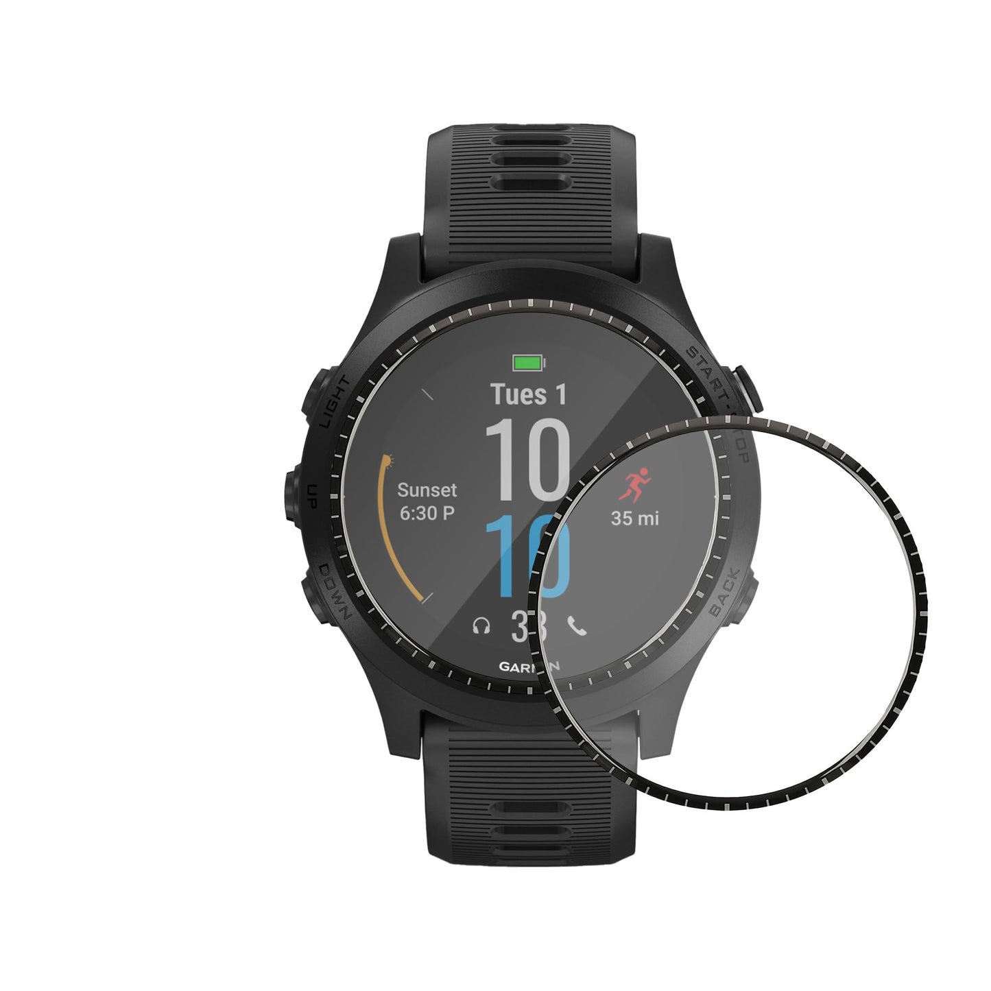 Kwmobile Protective Film Compatible With Garmin Forerunner 945 Screen Protector - 2X Smart Watch Protector Anti-Fingerprint