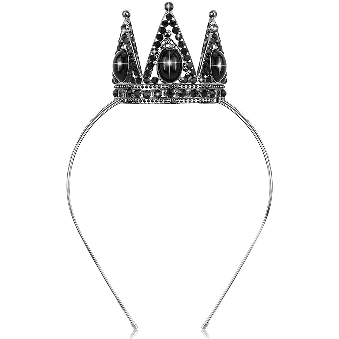 Velscrun Black Crystal Tiara Headband, Crowns for Women, Princess Girls Tiaras, Halloween Queen Crown Princess Quinceanera...