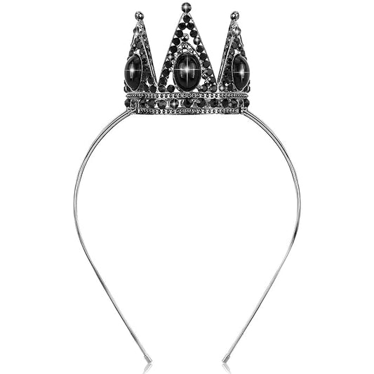 Velscrun Black Crystal Tiara Headband, Crowns for Women, Princess Girls Tiaras, Halloween Queen Crown Princess Quinceanera...