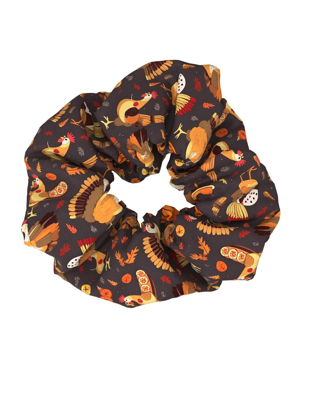 Thanksgiving Pumpkin Hair Scrunchy Fall Turkey Ponytail Holder Thanksgiving Hair Scrunchies JHT22 (A3)