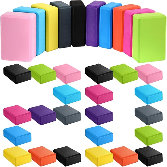 20 Pcs Foam EVA Yoga Blocks Lightweight Yoga Bricks Non Slip Supportive Foam Blocks Yoga Prop Accessories for Yoga, Pilate...