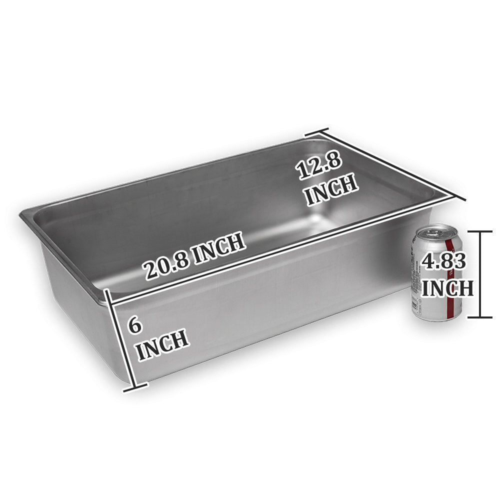 SYBO Commercial Grade Stainless Steel Bain Marie Buffet Food Warmer Steam Table for Catering and Restaurants (1 Section with Tap)