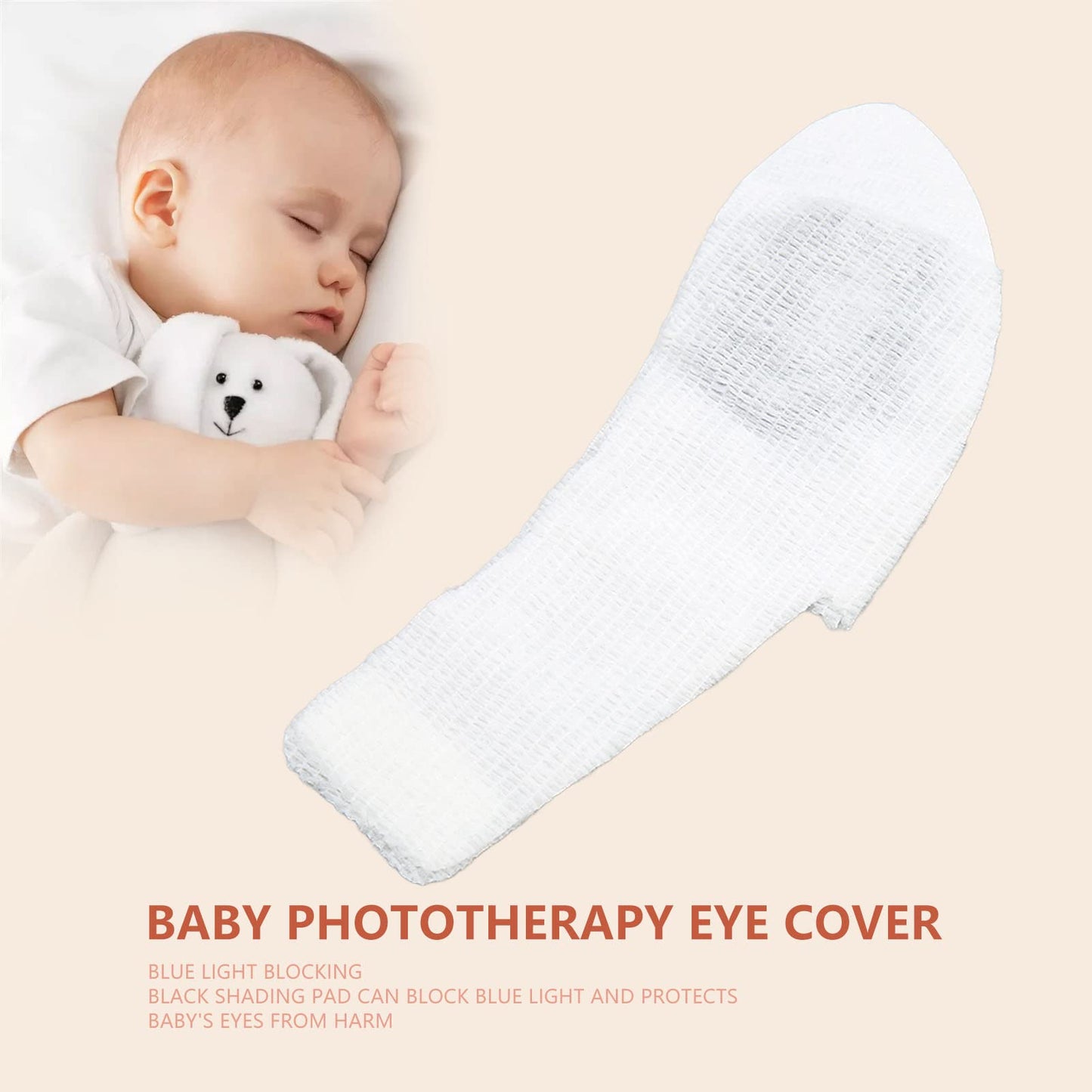 Infant Protective Eye Cover, Nonwovens Baby Eye Mask Newborn Eye Shade Easy to Use for Newborn Protection