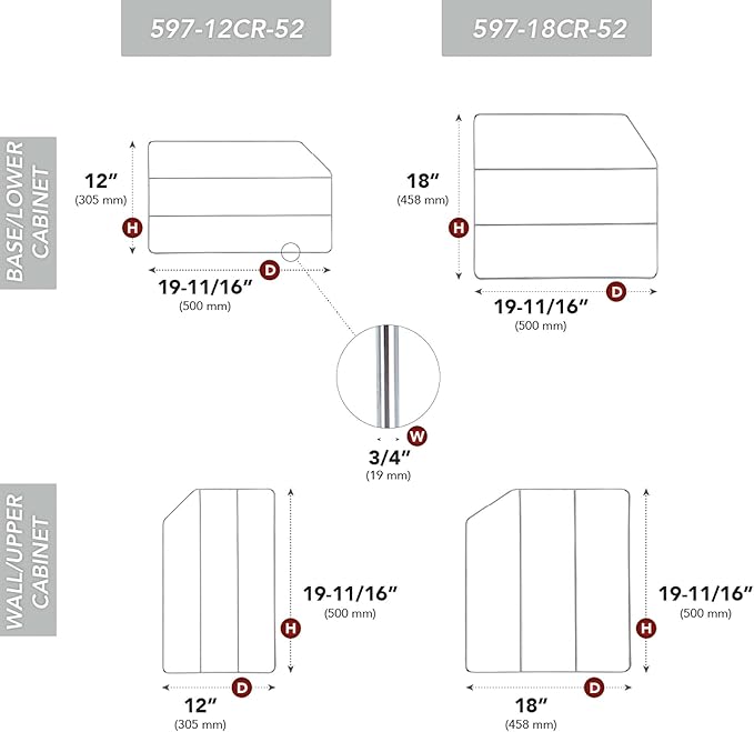 Rev-A-Shelf 12" Baking Sheet Shelf Organizer for Wall and Base Kitchen Cabinets, Divider Pan Rack Storage Wires for Cupboards, Chrome, 597-12CR-2-1