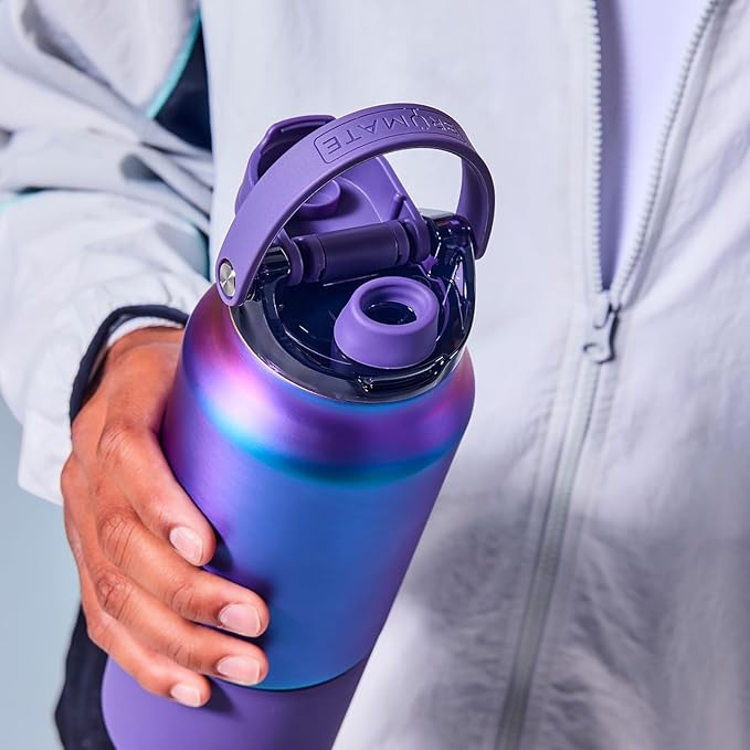 BrüMate Rise 25oz Water Bottle With 100% Leakproof Covered Silicone Straw | Insulated Stainless Steel Water Bottle | Cup-Holder Friendly | Fast Flow | Soft Sip Silicone Spout | BPA-Free (Java)