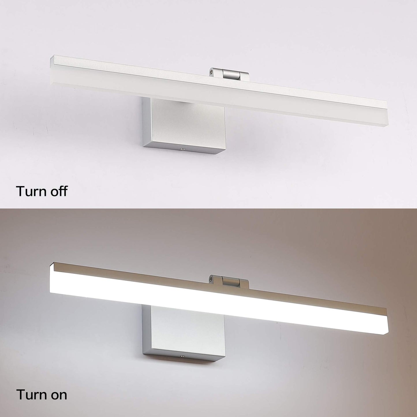 SOLFART Dimmable LED Vanity Light Fixtures Aluminum 23.6inch 5500K Silver Model 8778-600mm