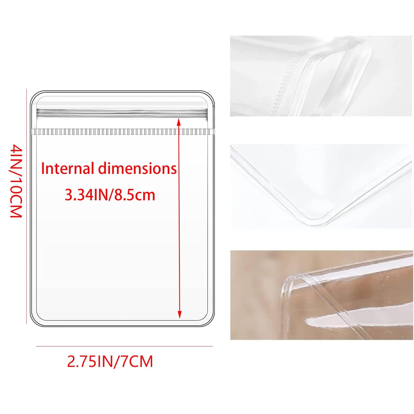 PVC Clear Jewelry Anti Oxidation Zipper Bag Antitarnish Plastic Bags for Packaging Jewelry Rings Earrings Transparent Poly Pouch（100pcs 2.75 * 4 IN）