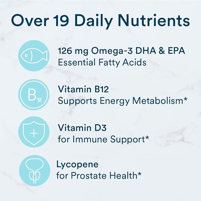 SmartyPants Multivitamin for Men, Gummies: Omega 3 Fish Oil (EPA/DHA), Methylfolate, CoQ10, Vitamin D3, C, Vitamin B12, B6, A, K & Zinc for Immune Support, Biotin, 180 Gummies (30 Day Supply)