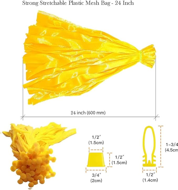 100pcs Seafood Boiling Bags with Loop-Style Closures, Plastic Reusable Reusable Nylon Mesh net, Mesh Produce Bags, Mesh Onion Bags, Fruit and Vegetable Produce Bag
