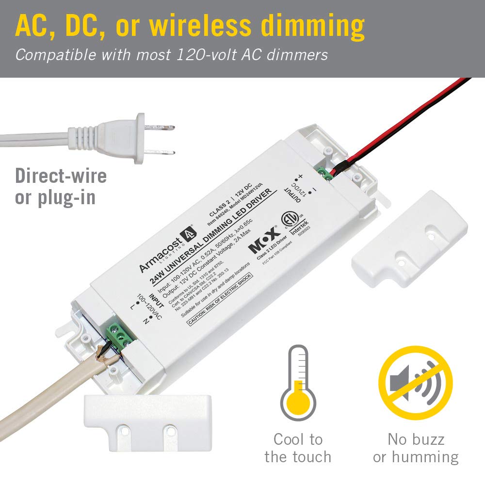 Armacost Lighting 24-Watt Universal Dimmable 12V DC LED Driver TRIAC 840240