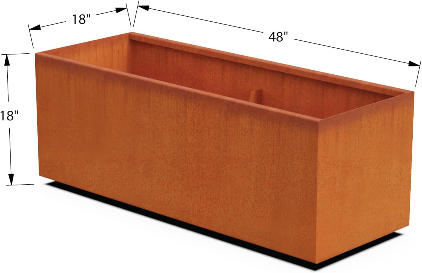 Large Rectangular Planters for Outdoor Plants 48x18x18 Corten Steel Planter | Extra Large Outdoor Planters for Garden & Patio | Heavy Duty Metal Planter Rectangle
