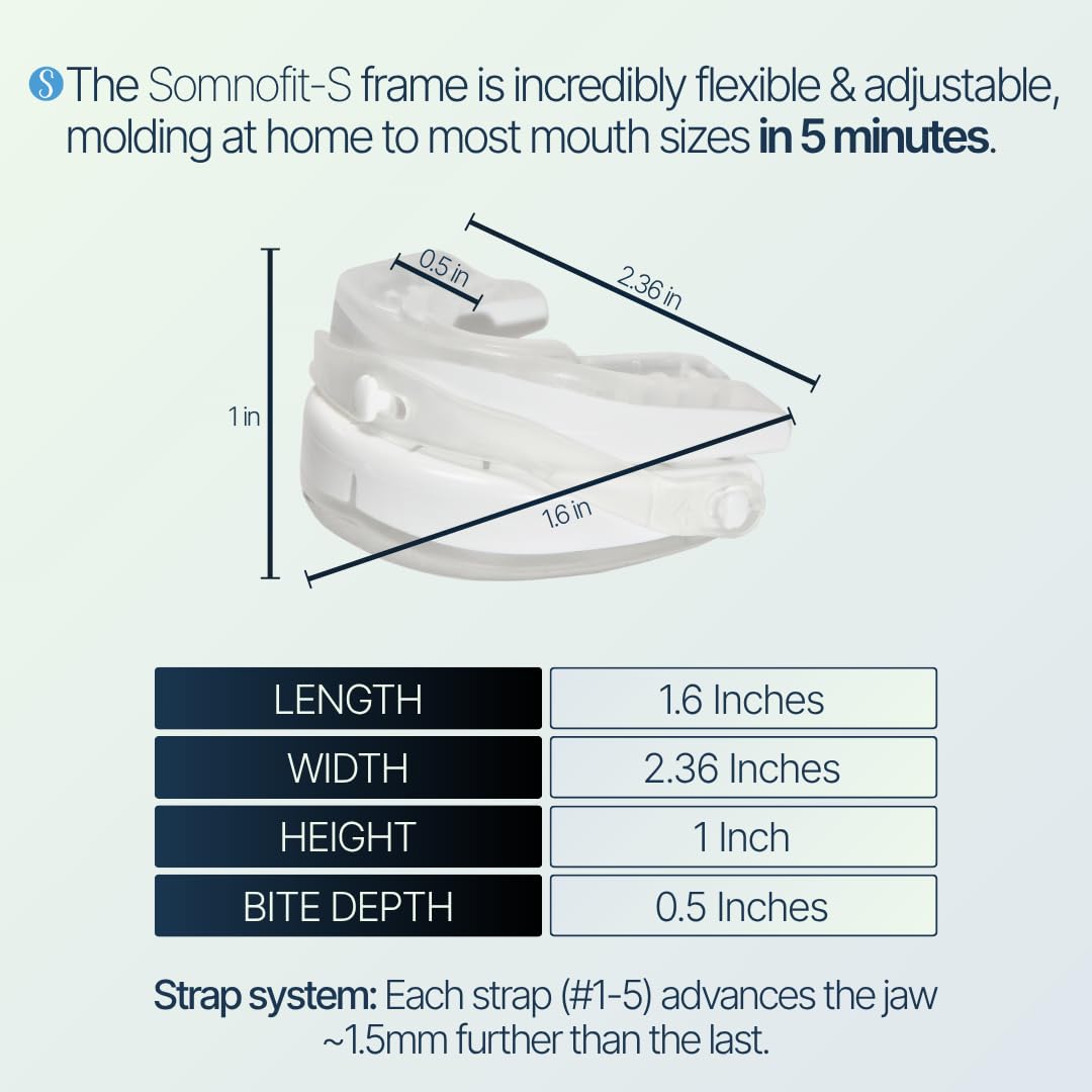 Somnofit-S Anti-Snore Mouth Guard by SnoreLessNow | Made in Switzerland | FDA Cleared | Most Comfortable Anti Snoring Mouthpiece | Sleep Tight Mouth Guard | Adjustable Snoring Solution for Men & Women