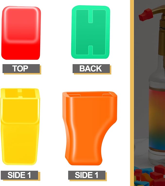 Zhehao 20 Pcs Coffee Syrup Pump Tip Cap Pourer Covers Rubber Caps Fits for Syrup Pump, Pour Dispenser, Oil Liquor Bottle, Keep Sugar Condiments Olive Clean Preserved (Colorful)