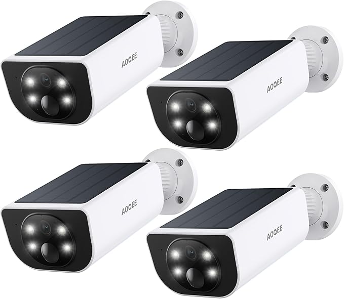 AOQEE Cameras for Home Security-2K Wireless Security Camera Outdoor with AI Motion Detection & Siren, Non-Stop Solar Power...