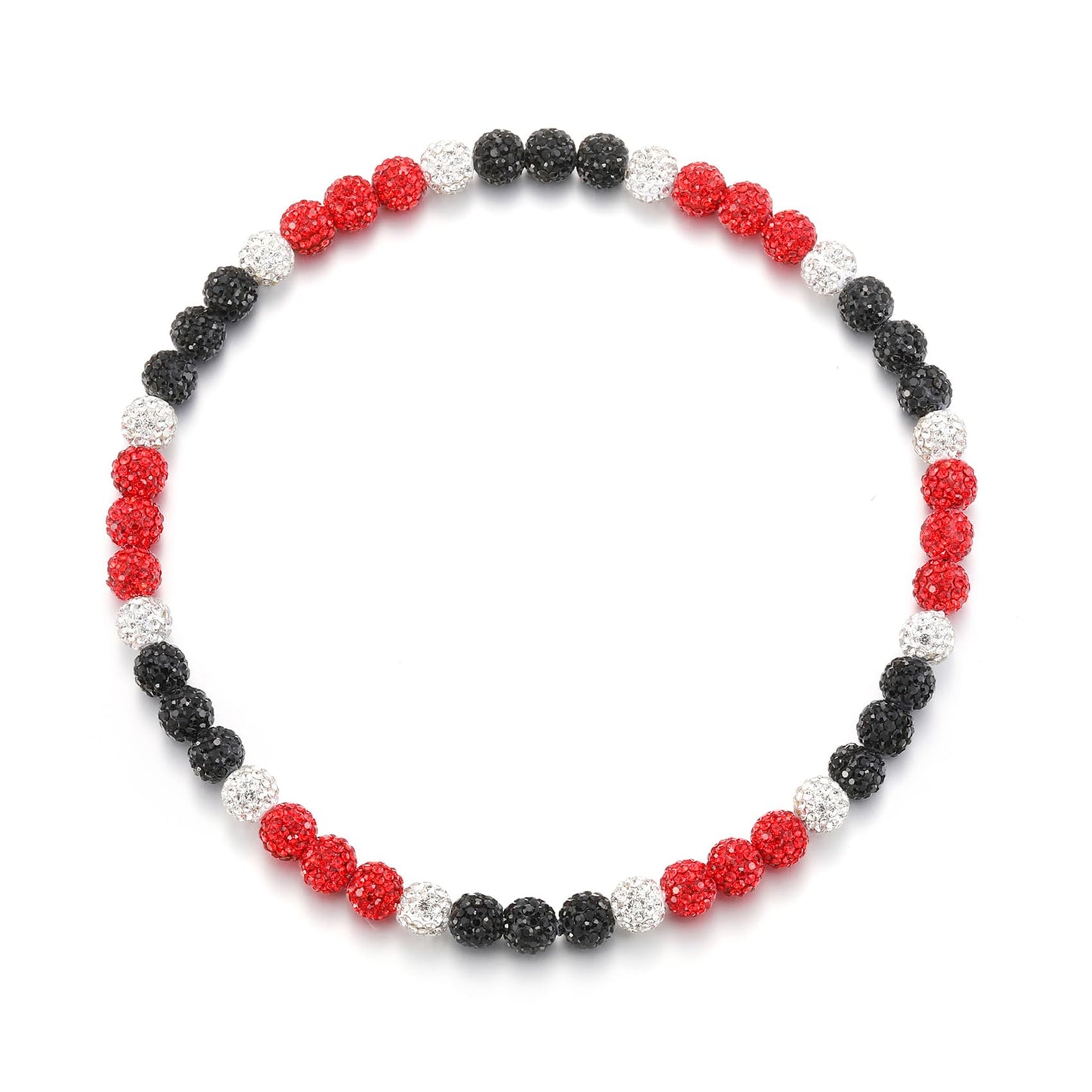 HSWYFCJY Baseball Beaded Chain Necklace for Men Women, Rhinestone Discoball Drip Accessories White Black and Bright Red Baseball