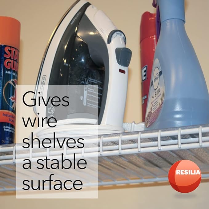 Heavy Duty Vinyl Closet Shelf Liner for Wire Racks or Shelving - for Kitchen Pantry or Cabinet Storage, Clear, 16 Inches x 6 Feet - 2 Pack, Non-Adhesive, Waterproof, Stain-Resistant, Cut-to-Size