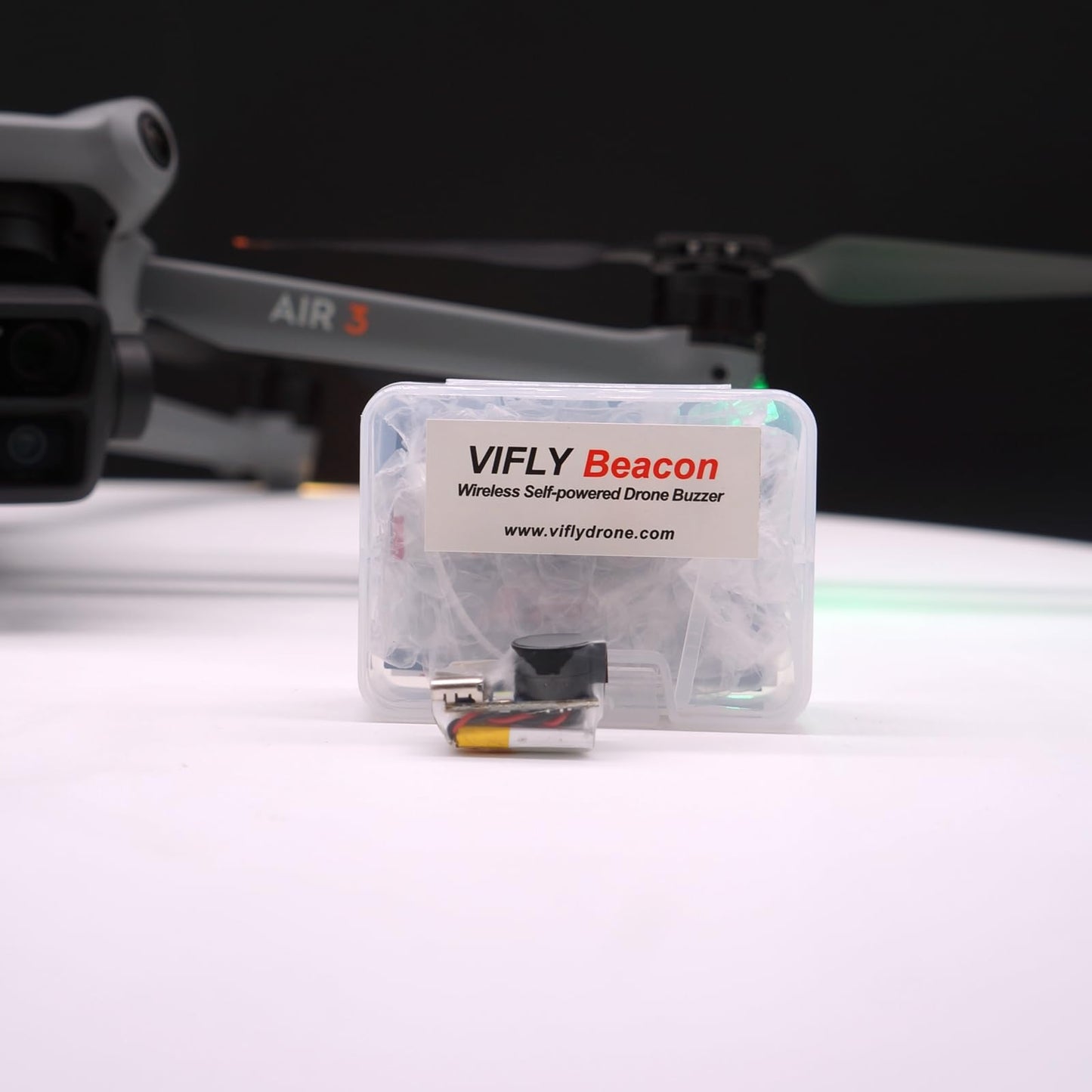 VIFLY Beacon Self-powered Drone Buzzer with Battery Lost Drone Alarm Tracker for Aerial Photography Quads, FPV Quads and Airplanes (1pc pack)