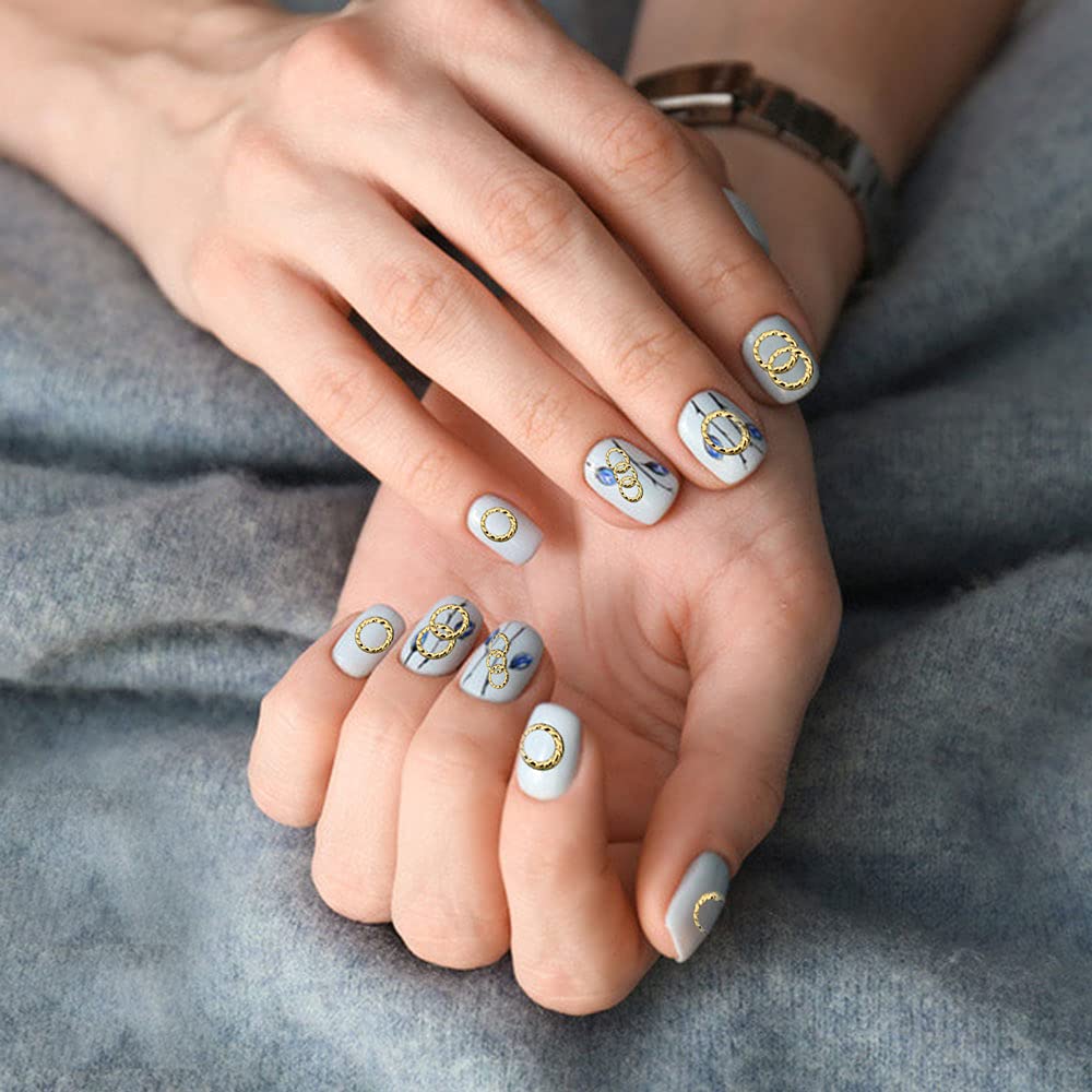 Gold Nail Art Studs, 1000 PCs Round Metal Sequins Nail Charms for Women Girls DIY Nail Art Decorations