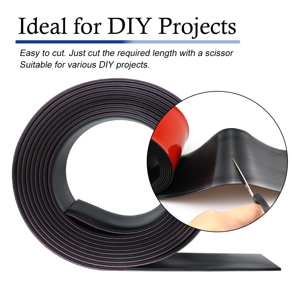 Neoprene Rubber Strips Self Adhesive Solid Rubber Sheets, Rolls & Strips for DIY Gaskets Crafts Pads Seals Warehouse Flooring Neoprene Sheet with Adhesive Backing (3" Wide x 1/16" Thick x 40' Long)