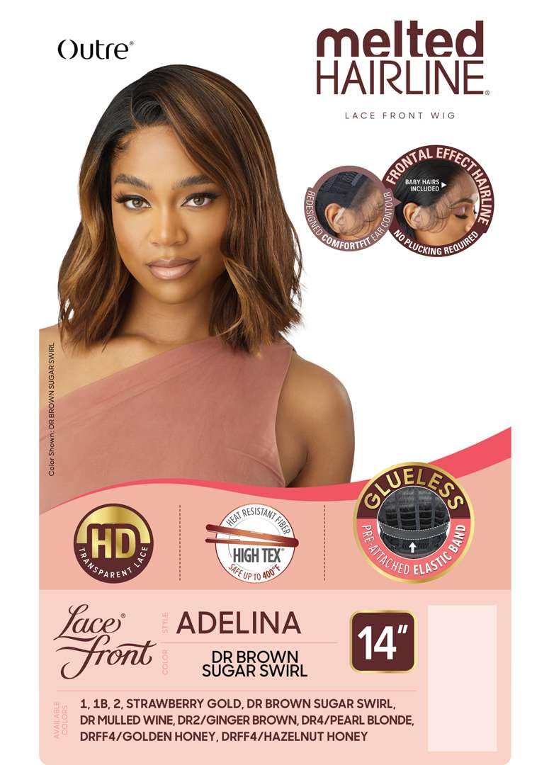Outre Lace Front Wig - Melted Hairline - Adelina (DRFF4/HAZELNUT HONEY)