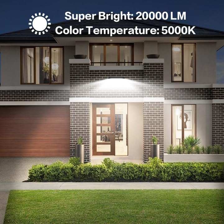 MORSEN 200W LED Flood Light - 20000LM, IP66 Waterproof, Daylight, 2 Pack, White