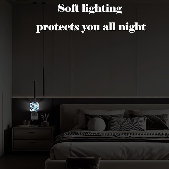 Movement of Waves Night Light,Plug-in Night Lights with Dusk to Dawn Sensor for Stairway,Hallway,Bedroom Sleep Friendly Ideal for Women/Girls/Boys Gift,0.5w