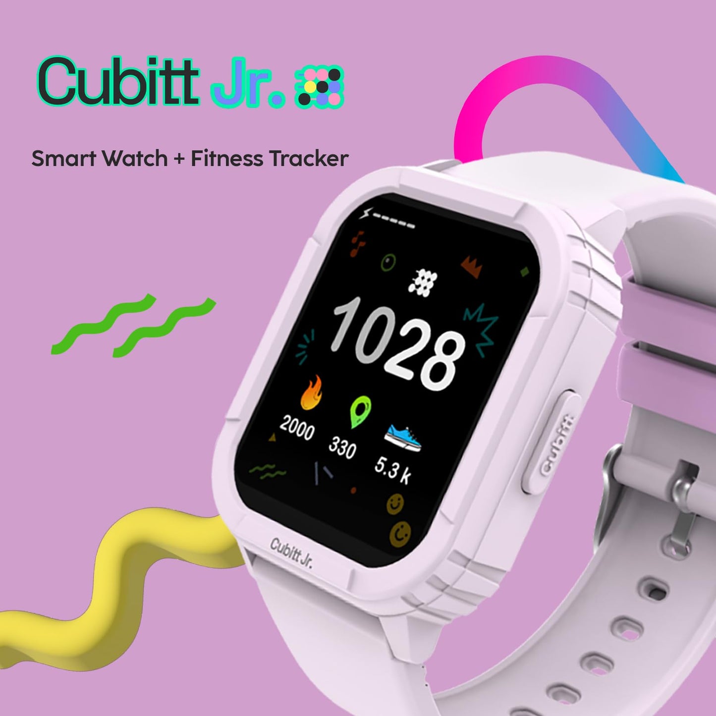 Cubitt Jr Smart Watch Fitness Tracker For Kids And Teens, With Games, Step Counter, Calculator, Sleep Monitor, Heart Rate Monito