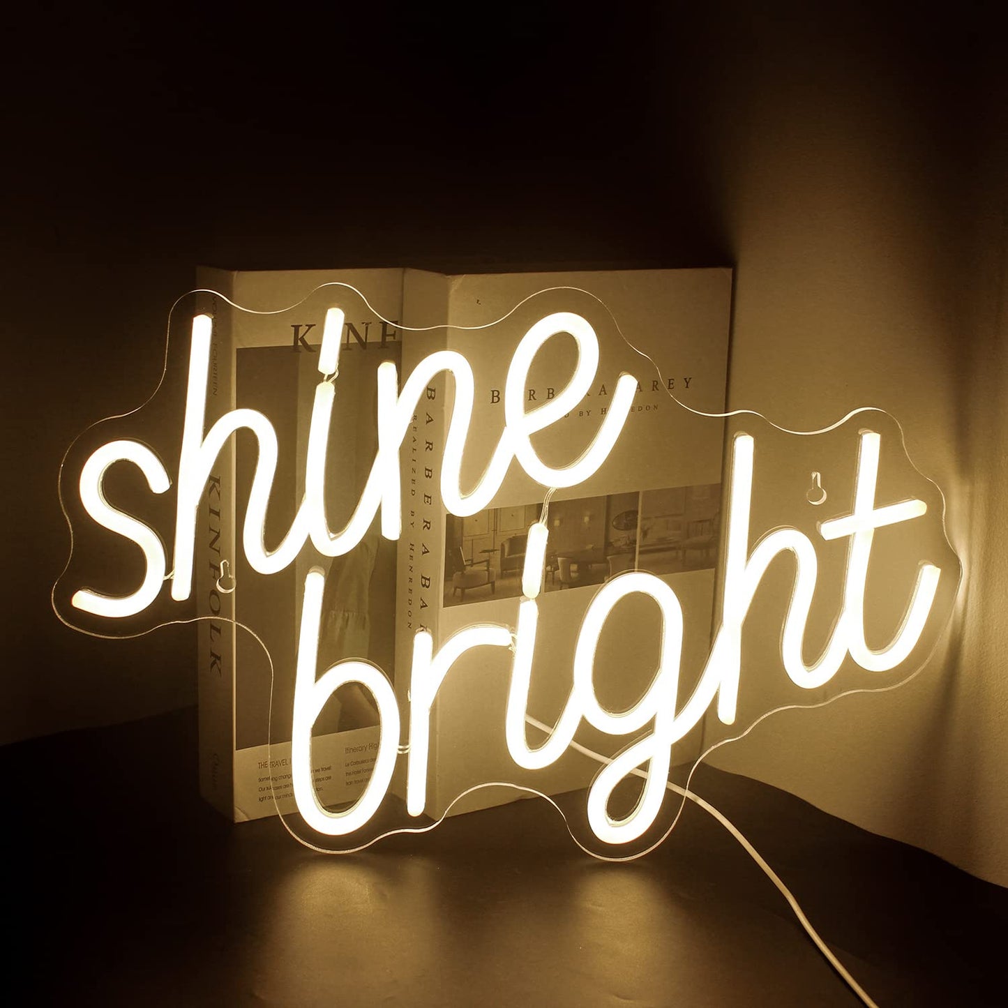 Looklight Neon Sign - Warm White LED Wall Decor, 11inx16.5in, Acrylic, Shine Bright Design for Home, Bedroom, Bar, Party