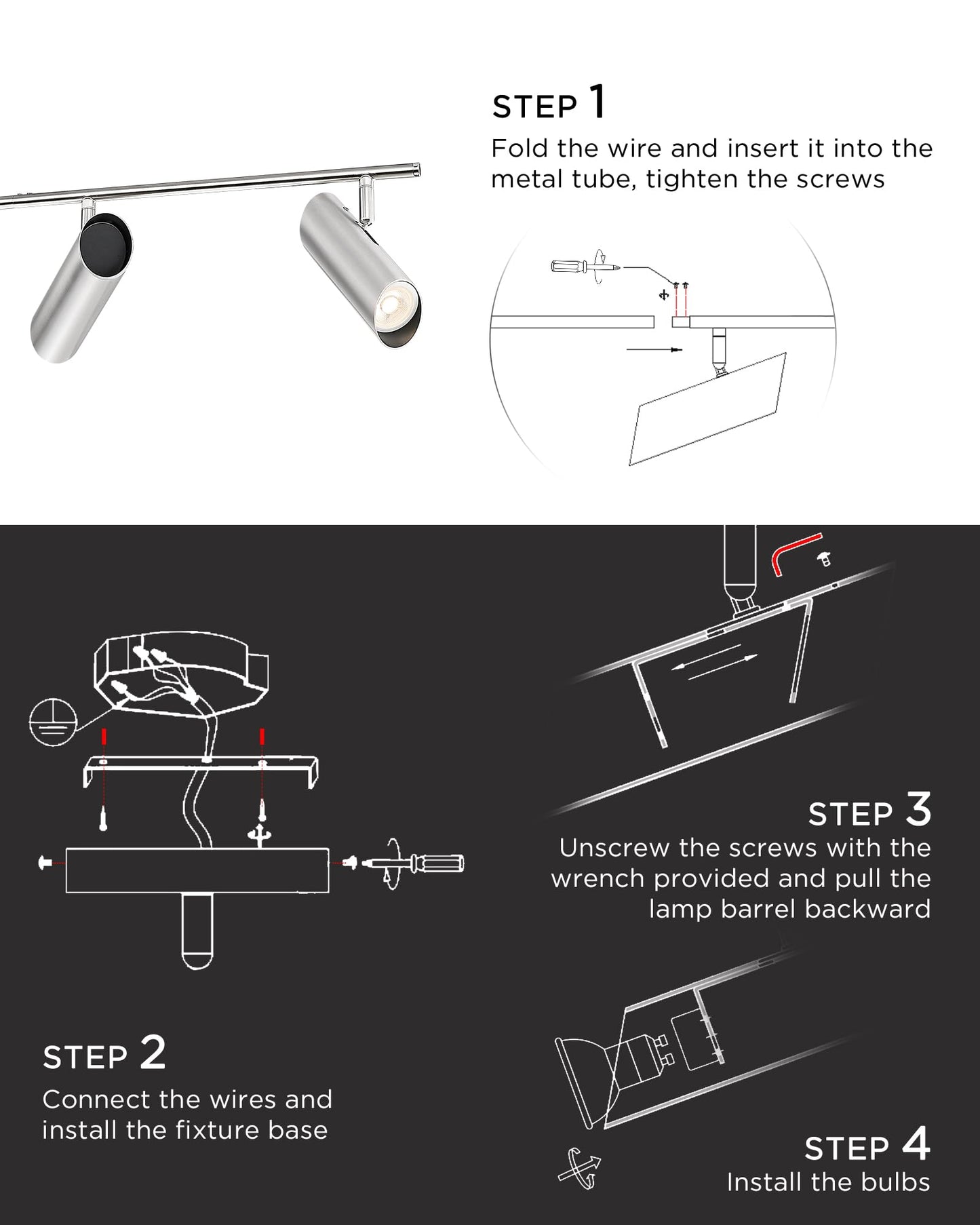 Femila 50 Led Track Lighting  3000K Led Bulbs Included  Kitchen Track Lighting Fixtures Ceiling  4Fs79Tl-6 Bn