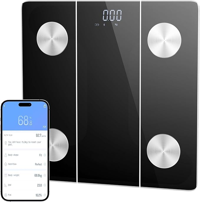 Elevon Smart Scale for Body Weight, Digital Bathroom Scale with LED Display, 12 Body Composition Metrics, Body Fat BMI Hea...