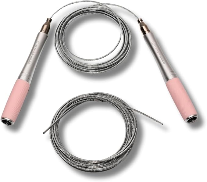 HYPERWEAR Adjustable Speed Jump Rope – Patented Self-Locking Cable System, Aluminum Handles with Knurled Silicone Grip for...