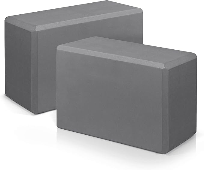 Yoga Blocks 2 Pack 9x6x3 Inches, Sturdy Foam Yoga Block, Premium EVA, Non Slip High Density for Pilates Meditation, Stretc...