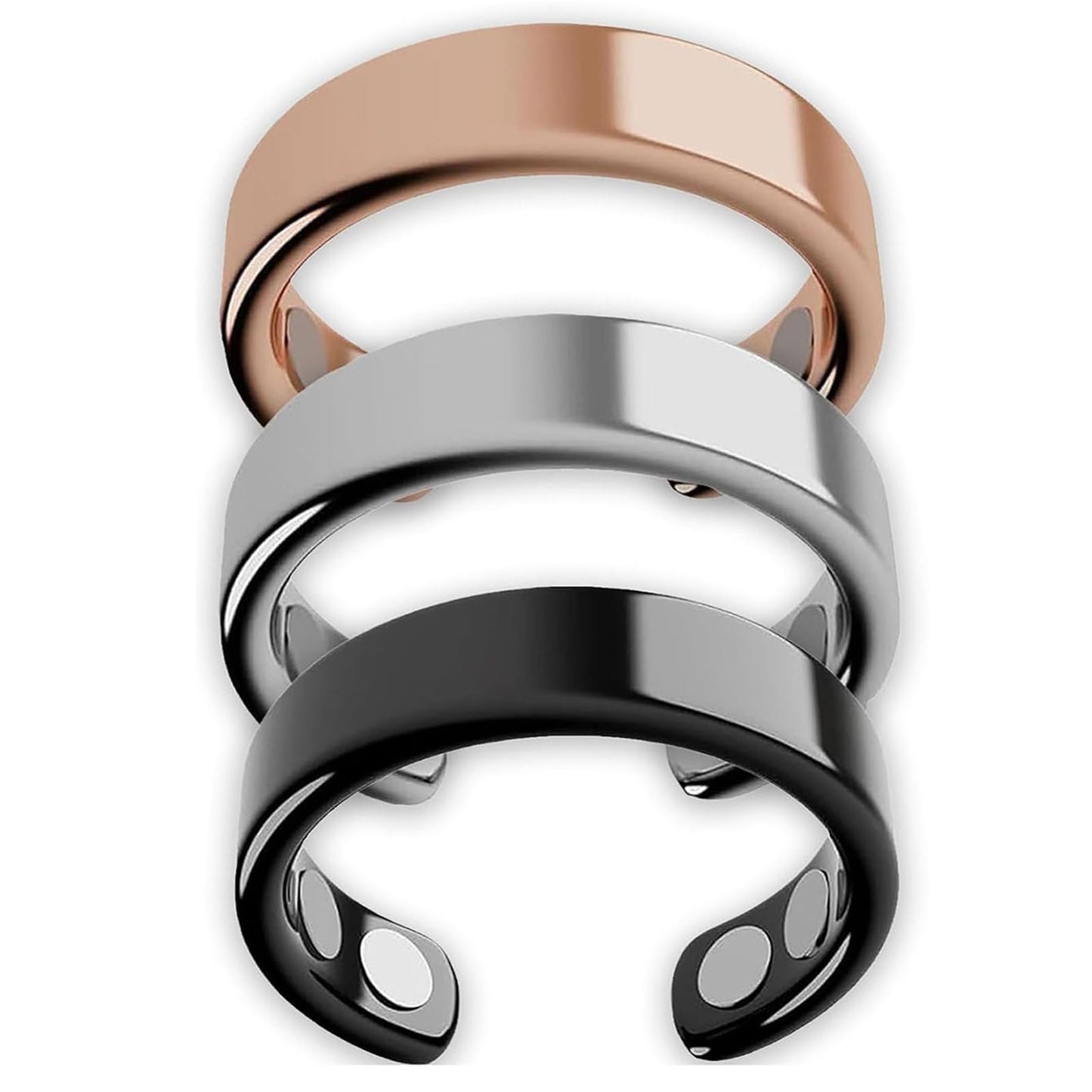 IENRGJ Magnetic Rings for Women, Snorno Anti Snore Ring, Auvulis Migraine Ring, Fatigue Relief Sleep (3pcs)