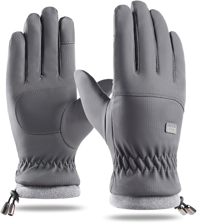 Winter Ski-Gloves for Men-Women Non-Slip-Plus-Velvet-Thickened Mitt Waterproof Cold-Weather Touchscreen-Cycling-Gloves S/M