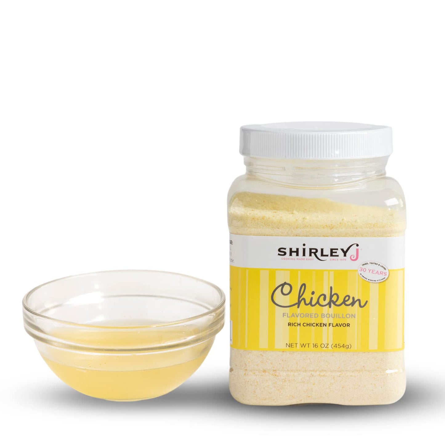 Chicken Flavored Bouillon Powder 1 LB. | Concentrated Vegetarian Chicken Flavored Bouillon | enhanced Gourmet Grade | For Soup  Stew  Broth  Gravy  Curry & More (Chicken) Shirley J
