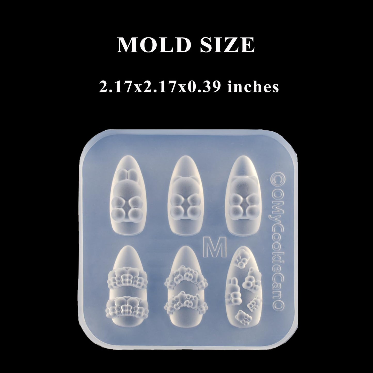 Silicone Nail Art Molds Cute Little Bear Charm Design Carving Template Resin Mold Nail Accessories for Women DIY Manicure Suppli