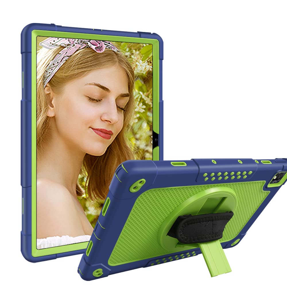 Kebiory For Tcl Tabmax 10.4 Inch Tablet Case,Shockproof 360 Rotating Stand Hand&Shoulder Strap Kids Friendly Case For Nokia T20/