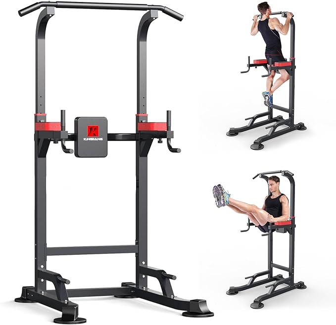 Power Tower Dip Station Workout equipment Pull up Bar for Home Gym Adjustable Height Strength Training Fitness Excercise E...