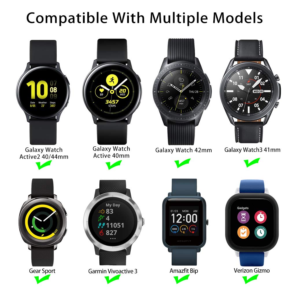 Toolaik 20Mm Silicone Floral Watch Bands, Compatible With Samsung Galaxy Watch 7 6 5 4 Active 2/3/4/5, 40Mm/44Mm Band For Women