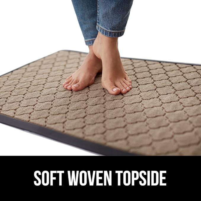 GORILLA GRIP 100% Waterproof All-Season WeatherMax Doormat, 72x24 Runner, Durable Natural Rubber, Stain and Fade Resistant, Low Profile, Indoor Outdoor Door Mats, Easy Clean Mat, Latte Quatrefoil