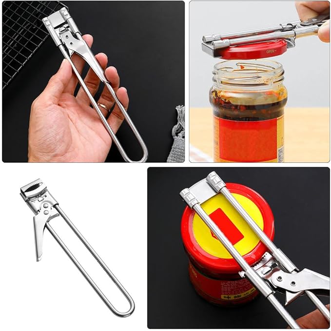 Bottle Jar Opener, Adjustable Multifunctional Stainless Steel Can Opener, Portable Jar Lid Gripper for Kitchen Household Use
