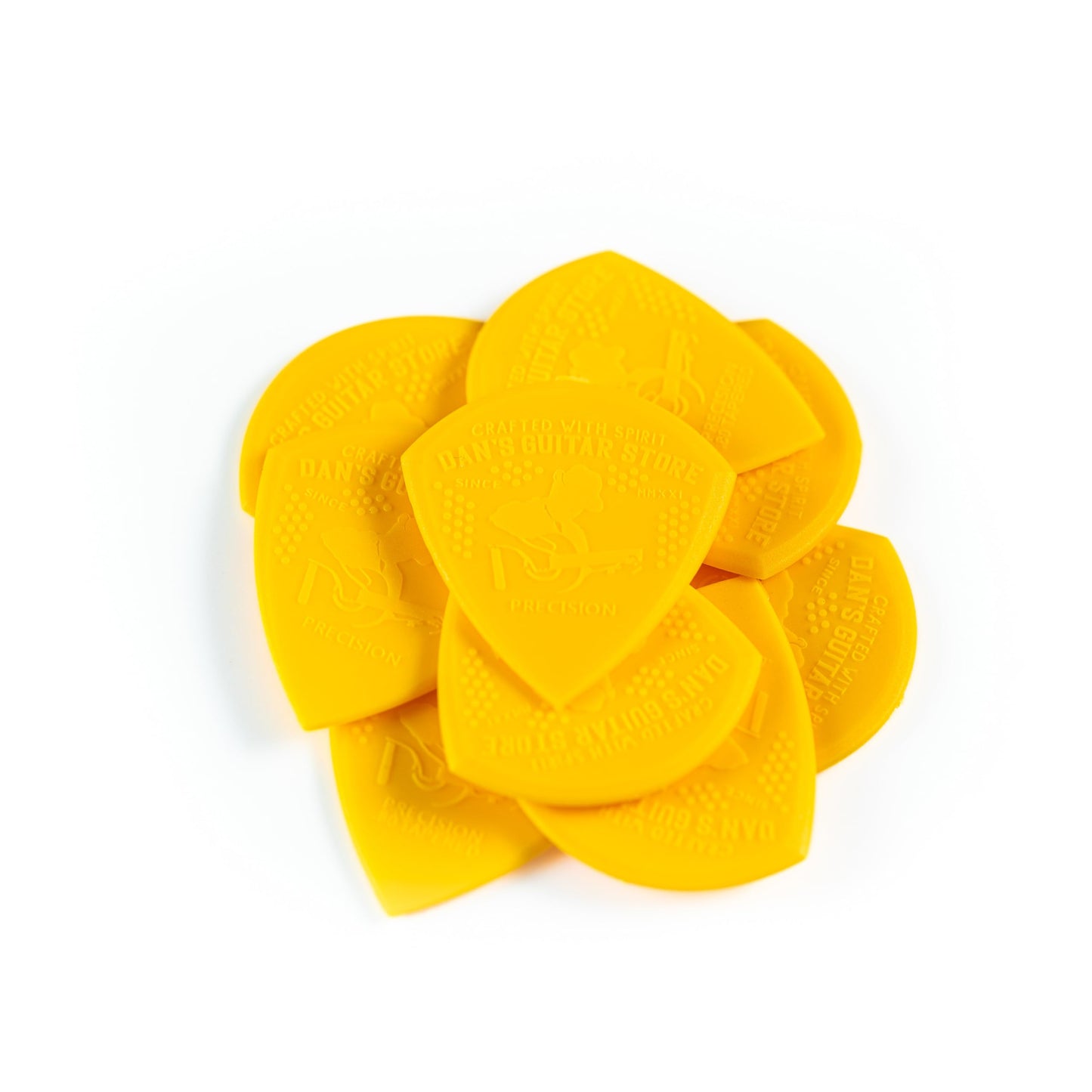 Dans Guitar Store - Precision Pick XL - 10-Pack - Grippy Extra-large High-Visibility Plectrums for Professionals